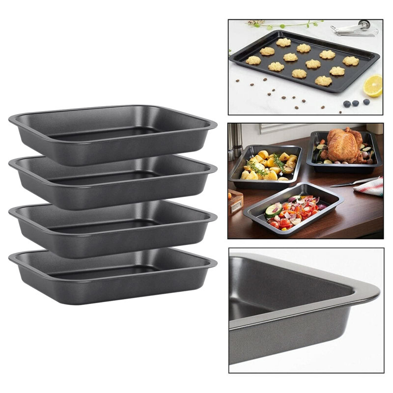 Belfry Kitchen Albourne Non-Stick Carbon Steel 4 Piece Baking Tray Set