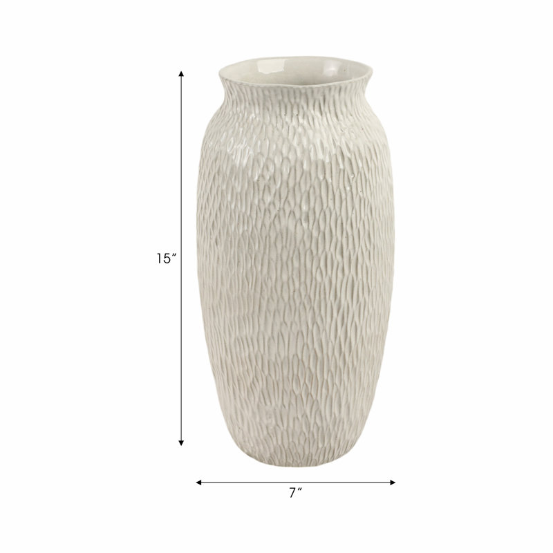 Vase en céramique Home Decor Pottery, Hauteur totale: 15 po