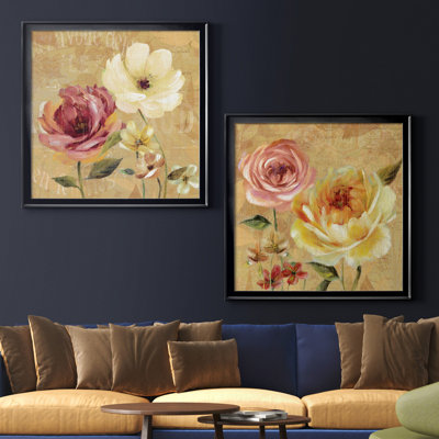 «French Country Garden I», ensemble de 2 reproductions d'art encadrées