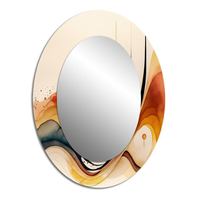 Miroir mural ovale brûlé orange