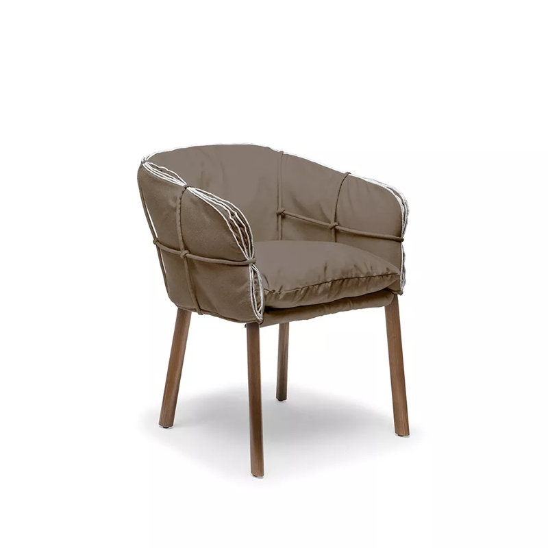 Parchment Upholstered Arm Chair, Canvas Taupe