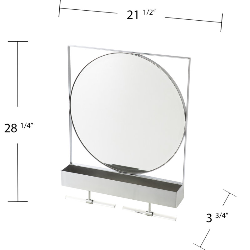Miroir décoratif élégant en fer avec fonction de rangement: argent pour le vestibule et le vestiaire, porte-monnaie, lunettes de soleil, clés, laisses pour animaux de compagnie de façon soignée Rangement contemporain: Organise