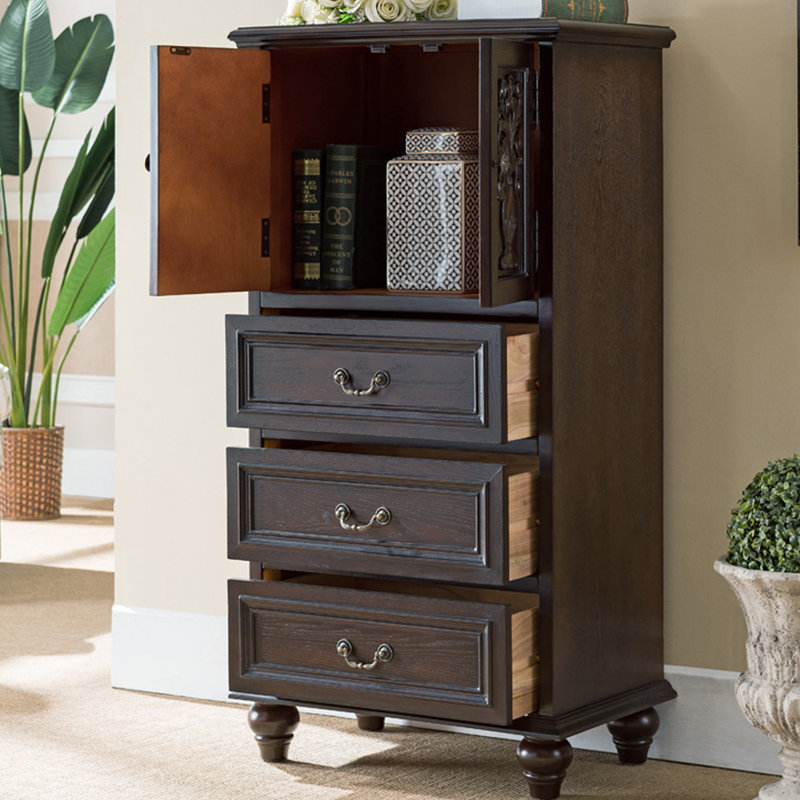 Retro Entryway Cabinet, Dark Brown