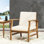 Fauteuil club moderne en bois avec design, poids extérieur de 27,1 lb, poids
