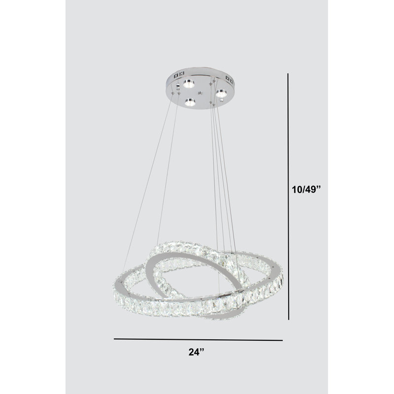 Lustre unique à DEL 5 niveaux avec accents en cristal
