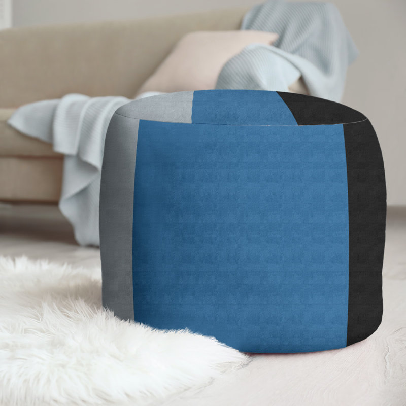 Repose-pieds repose-pieds rond 20,5", Argent / bleu / noir, Colorado