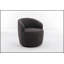 Fauteuil demi-tonneau pivotant avec anneau en métal thermolaqué noir-12016887