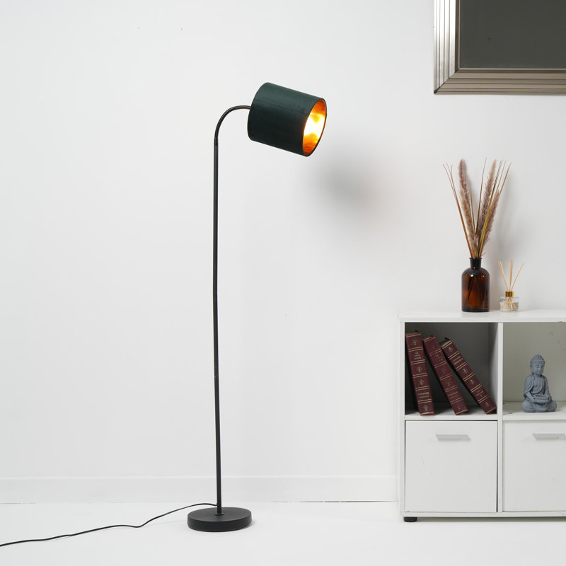 Giovoni 173cm Black Arched Floor Lamp, Dark Green
