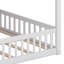 Lit double en bois avec Fense, 3 étagères de rangement, rideau et lumière DEL-977138706