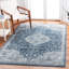 Tapis oriental bleu marine / ivoire en polyester / polypropylène tissé à la machine-1275628278