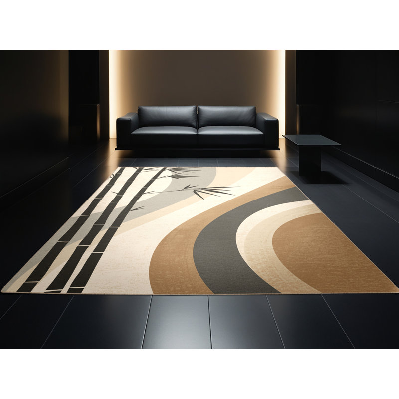 Tapis arc-en-ciel doux et moelleux à motif d'arc moderne et élégant, 4 x 6