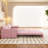 66" Queen Pull Out Sofa Bed, 3-in-1 Convertible Sleeper Sofa Multi-Functional Velvet Loveseat Bed-1870766262