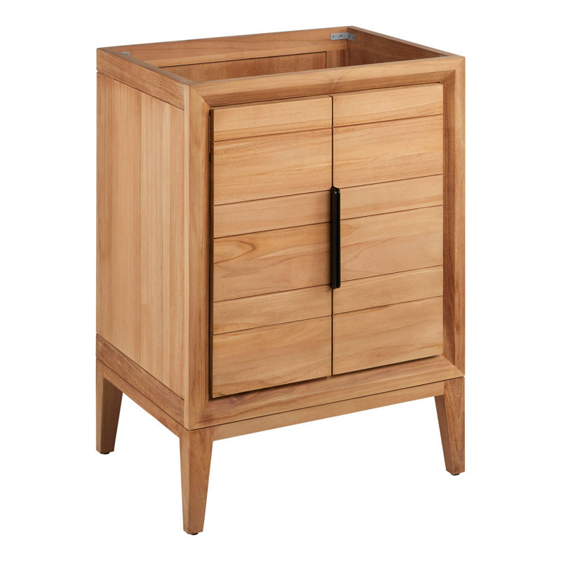 Natural Teak 24" Single Freestanding Bathroom Vanity Cabinet