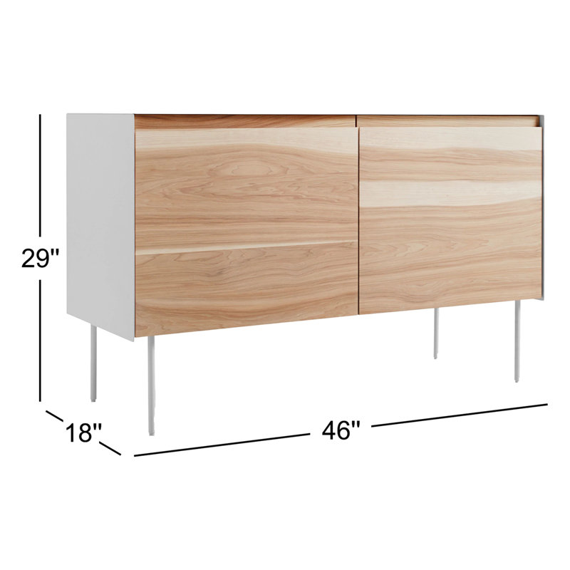 Clad 46'' W Solid Wood Sideboard, White/Hickory