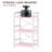 3 Tier Bookshelf, 3 Tier Industrial Bookcase, Metal Small Bookcase, Rustic Etagere Book Shelf Storage Organizer for Living Room, Bedroom, and Home Office(Pink)-129846666