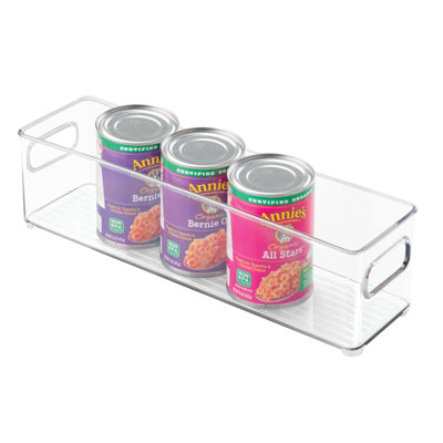 iDesign Plastic Refrigerator and Freezer Storage Bin, BPA-Free Organizer, 14.5" x 4" x 4", Clear