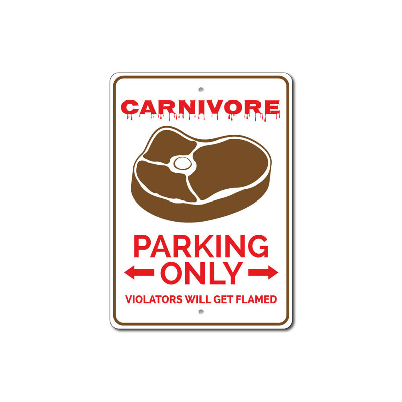 Enseigne en aluminium Carnivore, H 18 po x l 12 po x P 0,06 po