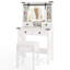 Bureau de maquillage avec miroir et tablettes de rangement réglables