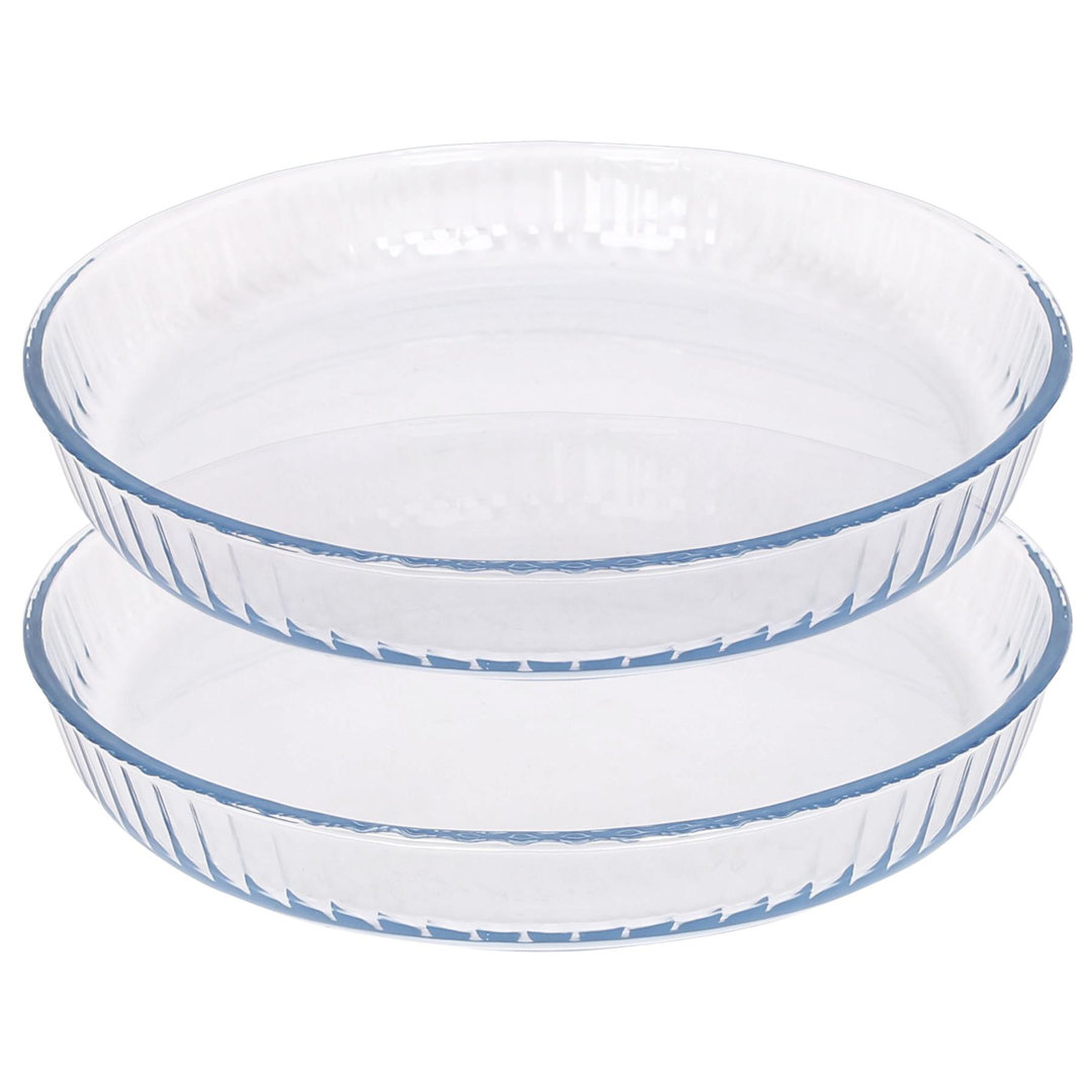 Argon Tableware - Optical Round Glass Oven Baking Dishes - Set of 2