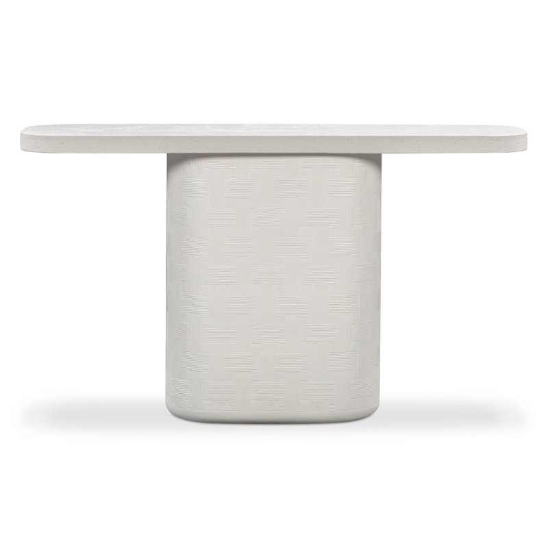 Suraya Ivory Concrete Console Table, Beige
