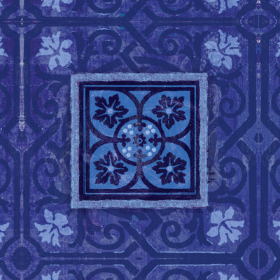 Bold Blue Tile - Wrapped Canvas Painting