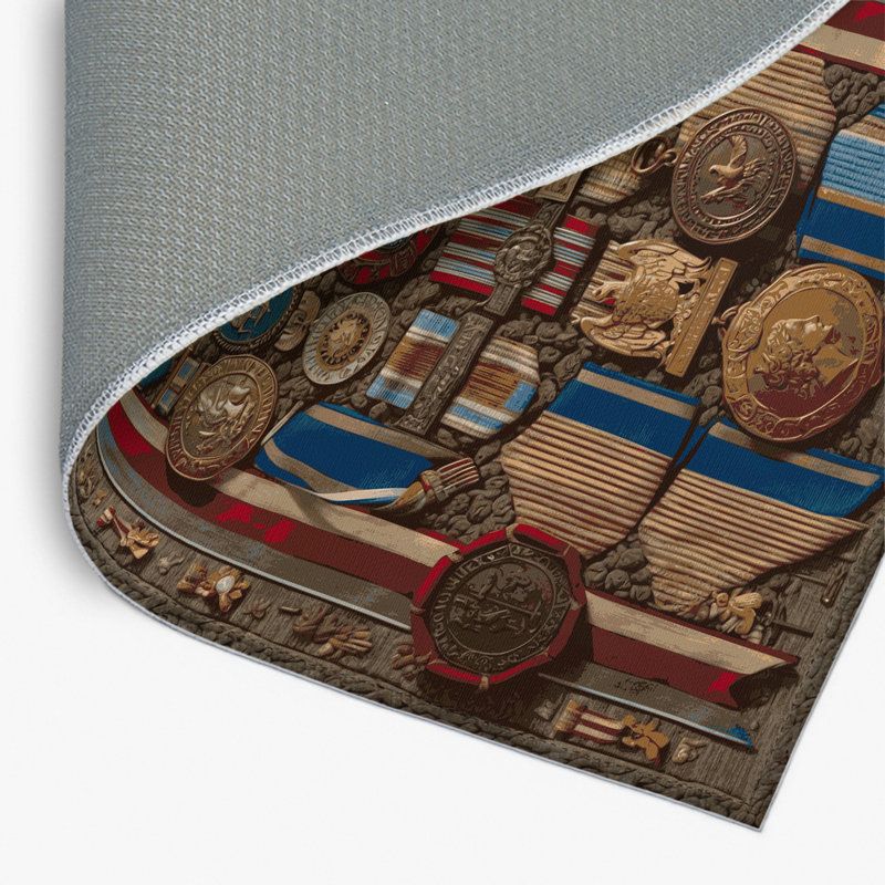 Tapis d'intérieur et d'extérieur brun français, Rectangle 4pi x 6 pi