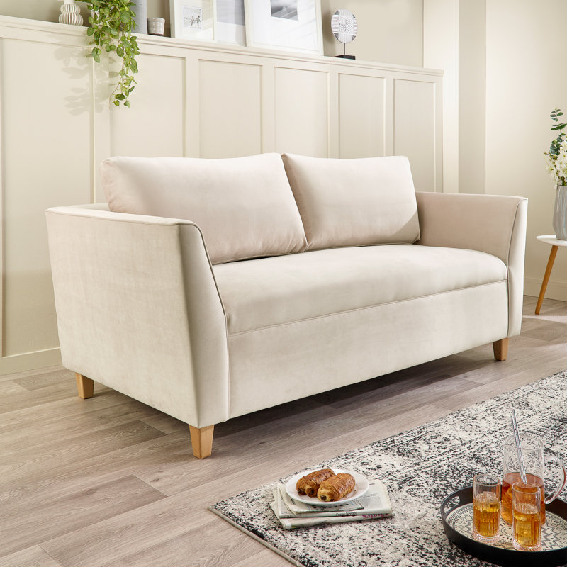 Auralane 3 Seater Upholstered Sofa, Cream