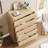 Arched 5 Drawer Wood Dresser with Curved Profile, Modern Storage Chest-317761748