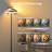 Hemion 72.8" RGB LED Black Torchiere Modern Floor Lamp with Remote Control and Foot Switch