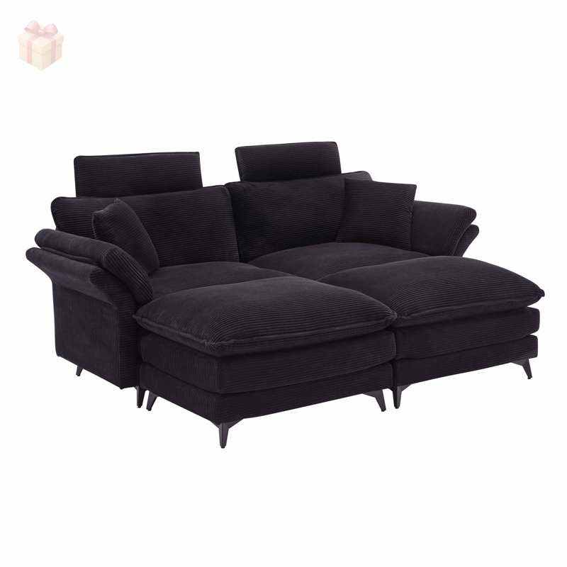 Luxury Modern Sectional Sofa with Removable Headrests and Modular Design, Ideal for Small Spaces and Comfortable Relaxation