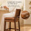 Tabouret de bar en bois massif avec dossier rembourré Modern-1440752072-1440752079
