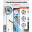 Ventilateur mural, ventilateur mural de 18 po avec protection IP44, 3 vitesses, longue distance de circulation d'air, angle de rotation réglable, puissant pour l'industrie, commercial, garage, atelier