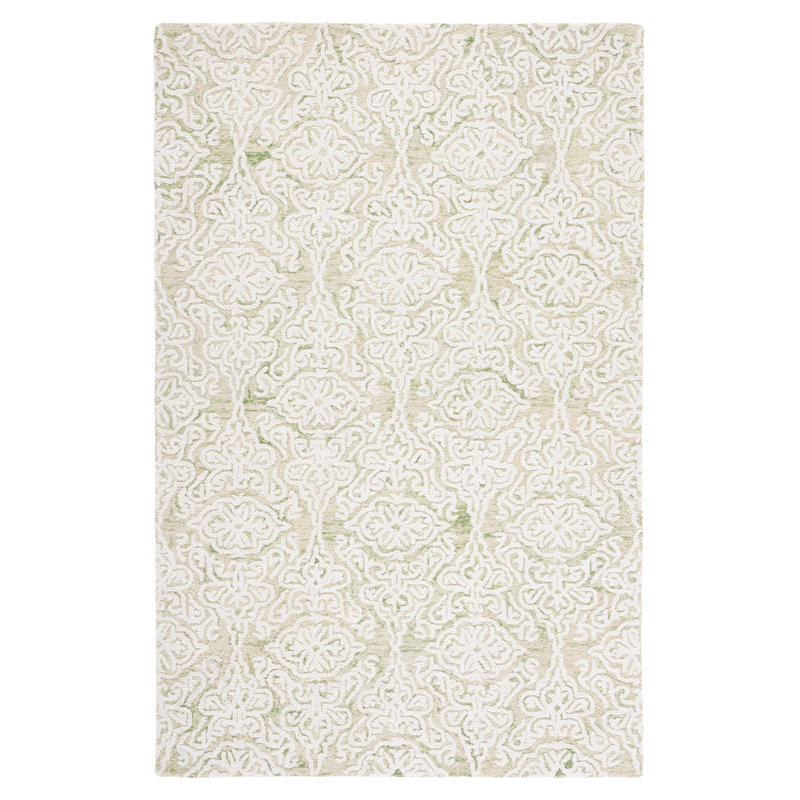 Tapis damassé en laine Anjaly, Rectangle 6 pi x 9 pi