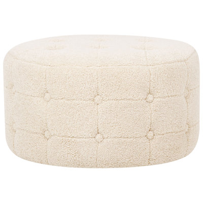 Krystalmae 55cm Wide Tufted Round Pouf Ottoman