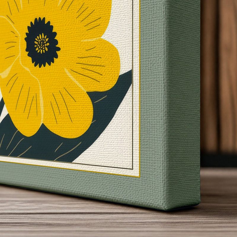 Three Stem Botanic Botanical - Wrapped Canvas, 24x16 - 61.0 x 40.6 cm, Sage Border