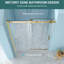 48 - Porte de douche simple à largeur d'installation de 48,8 po, verre trempé de 8 mm, cadre doré, base renforcée, imperméabilisation