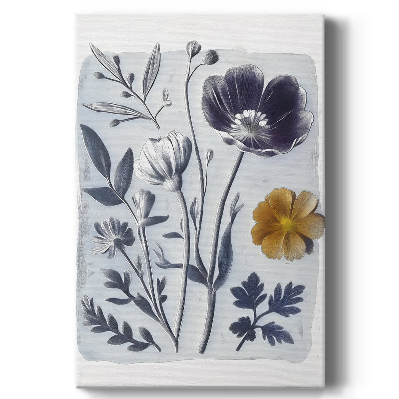 Floral sur toile tendue avec châssis CCxxxv - prêt à être accroché, H 60 po x l 40 po