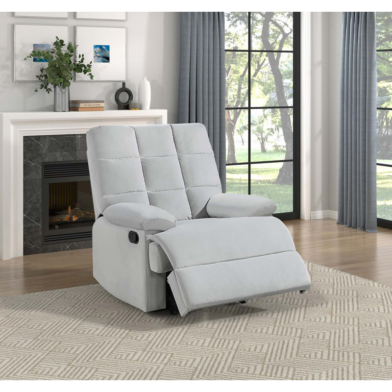 Fauteuil inclinable en velours, Gris clair