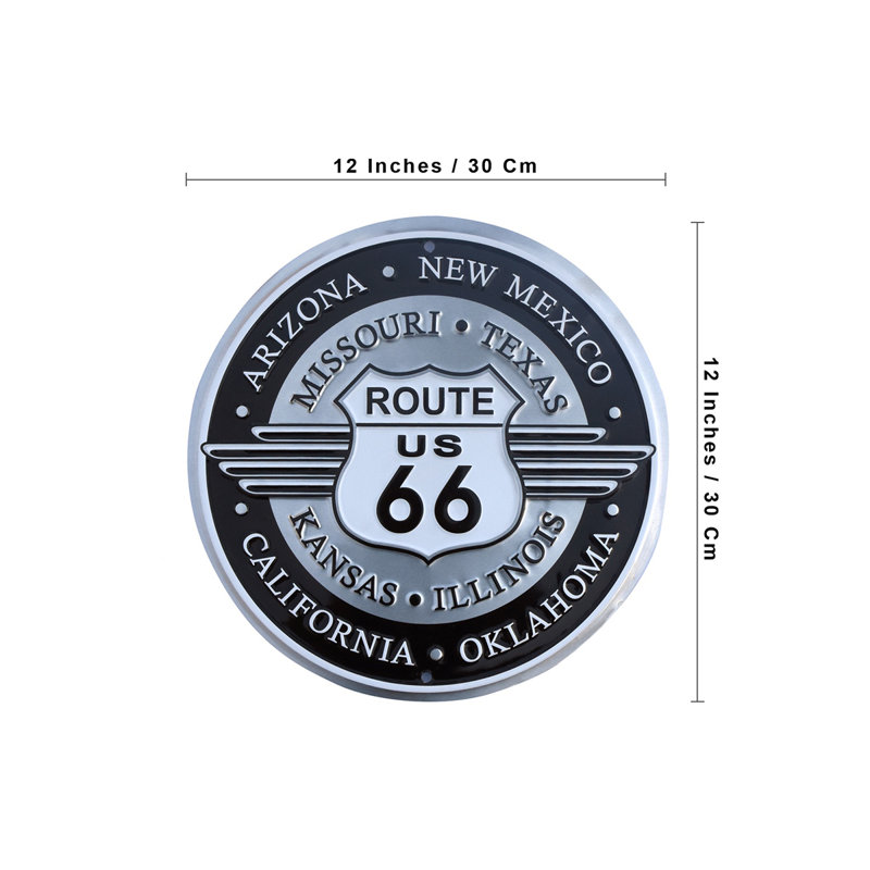 Panneau de fer-blanc historique, route 66, plaque métallique, garage
