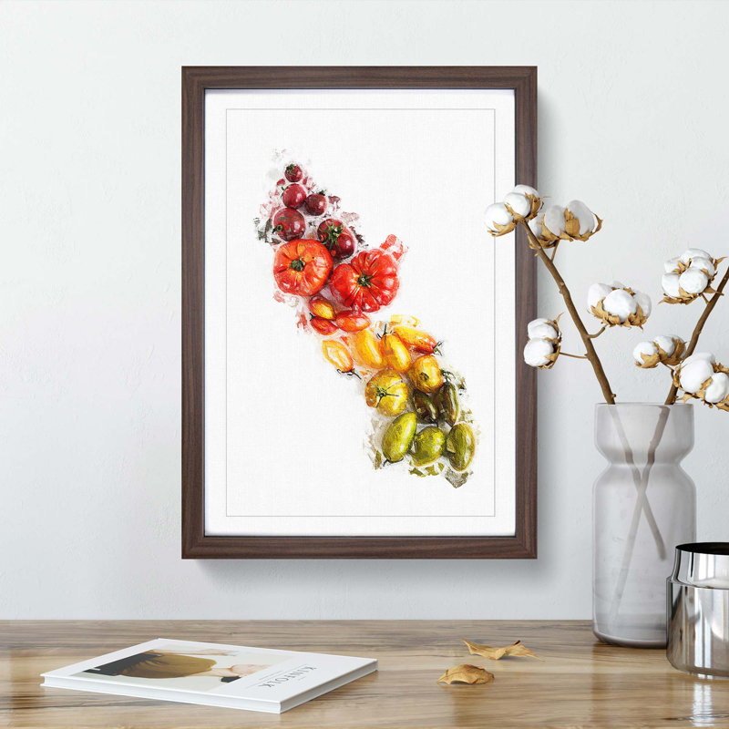 Vegetable Rainbow - Picture Frame Painting Print, Walnut Framed, 65cm H x 48cm W x 2cm D