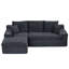 Canapé modulaire rembourré en mousse à compression 98,4 po avec méridienne et poche latérale-97042054-186313020