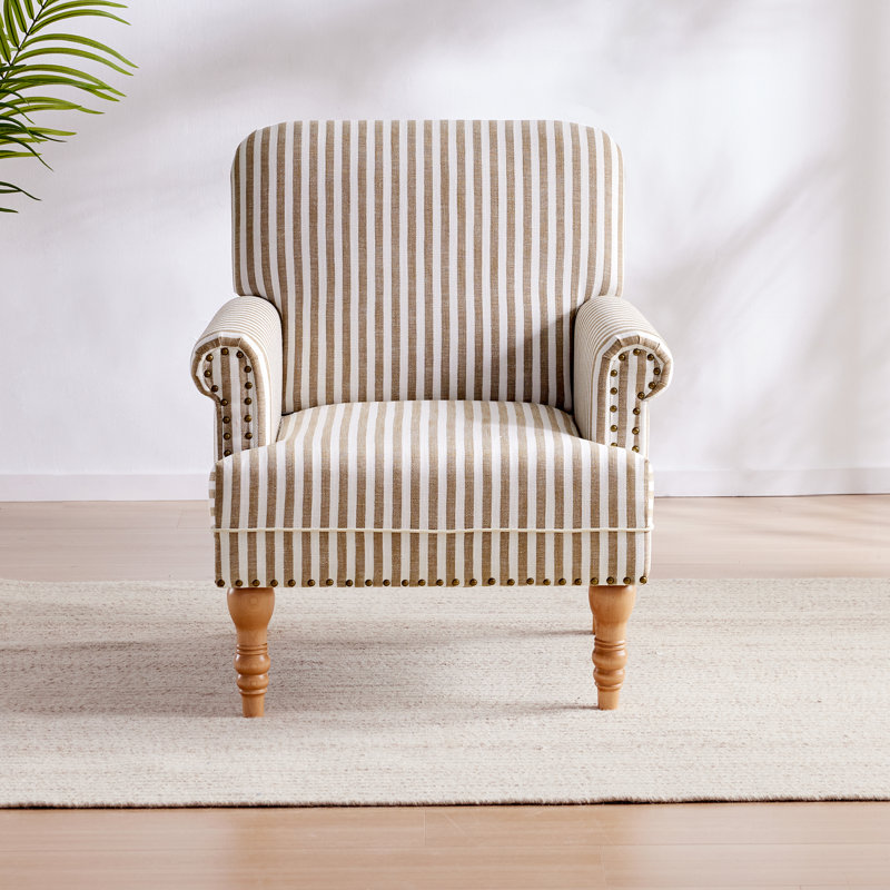 Upholstered Wooden Armchair, Brown