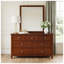 Commode 7 tiroirs au fini cerisier foncé - Bois d'ingénierie avec placage de pin, rangement de chambre à coucher de style traditionnel pour enfants et adolescents-2015485723