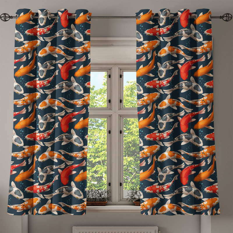 Rideau à œillets Dakoi Fields Koi Fish, L 50 po x L 54 po