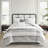 Cotton Queen Bedding - Grey/white, Vertical Stripes, , Steam 6 Piece Comforter Better Mattress Coverage,