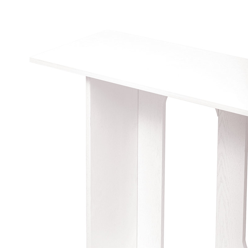Ash Veneer Console Table With Shelf, White