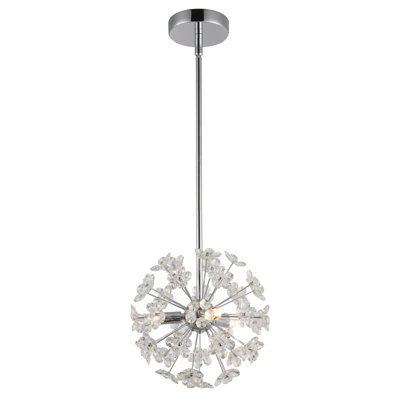 Transitional 3 Light Round Crystal Pendant