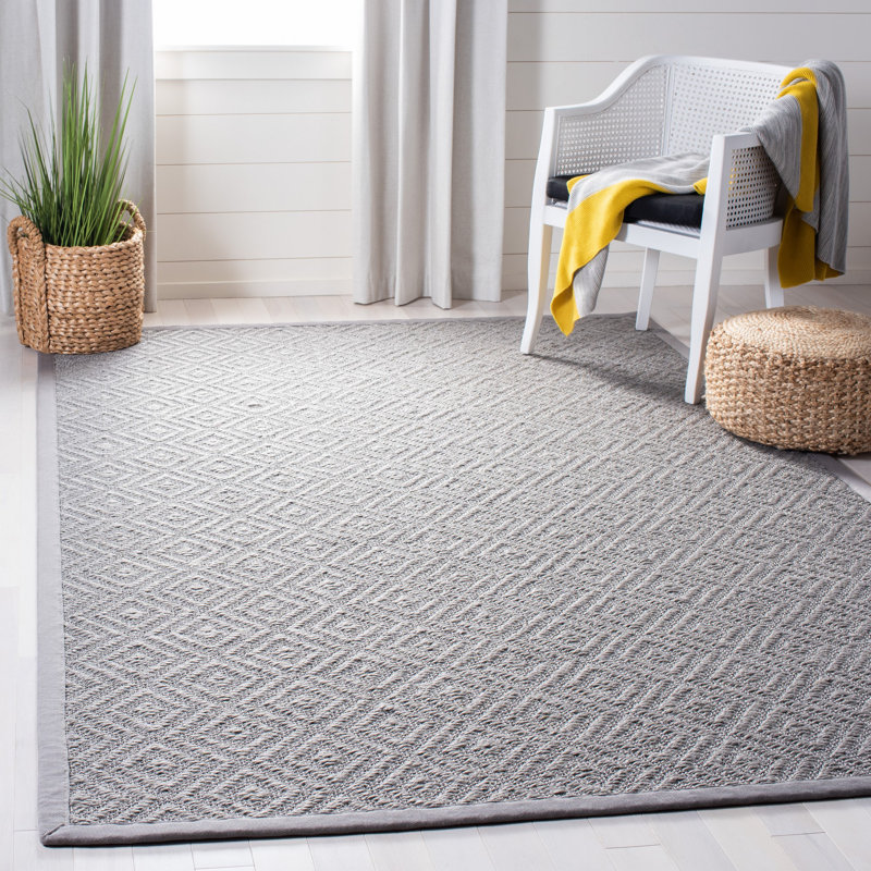Tapis gris clair en jute / sisal Freitag, Rectangle 6 pi x 9 pi