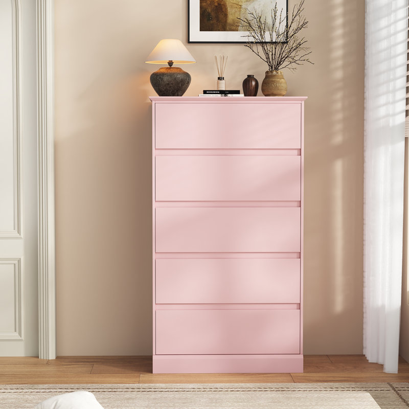 Grande commode de rangement moderne Dornisha, Rose