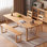 Burlywood Rectangular Solid Wood Dining Table